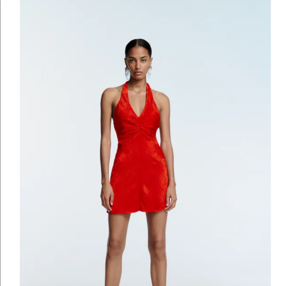 Jacquard stain effect dress